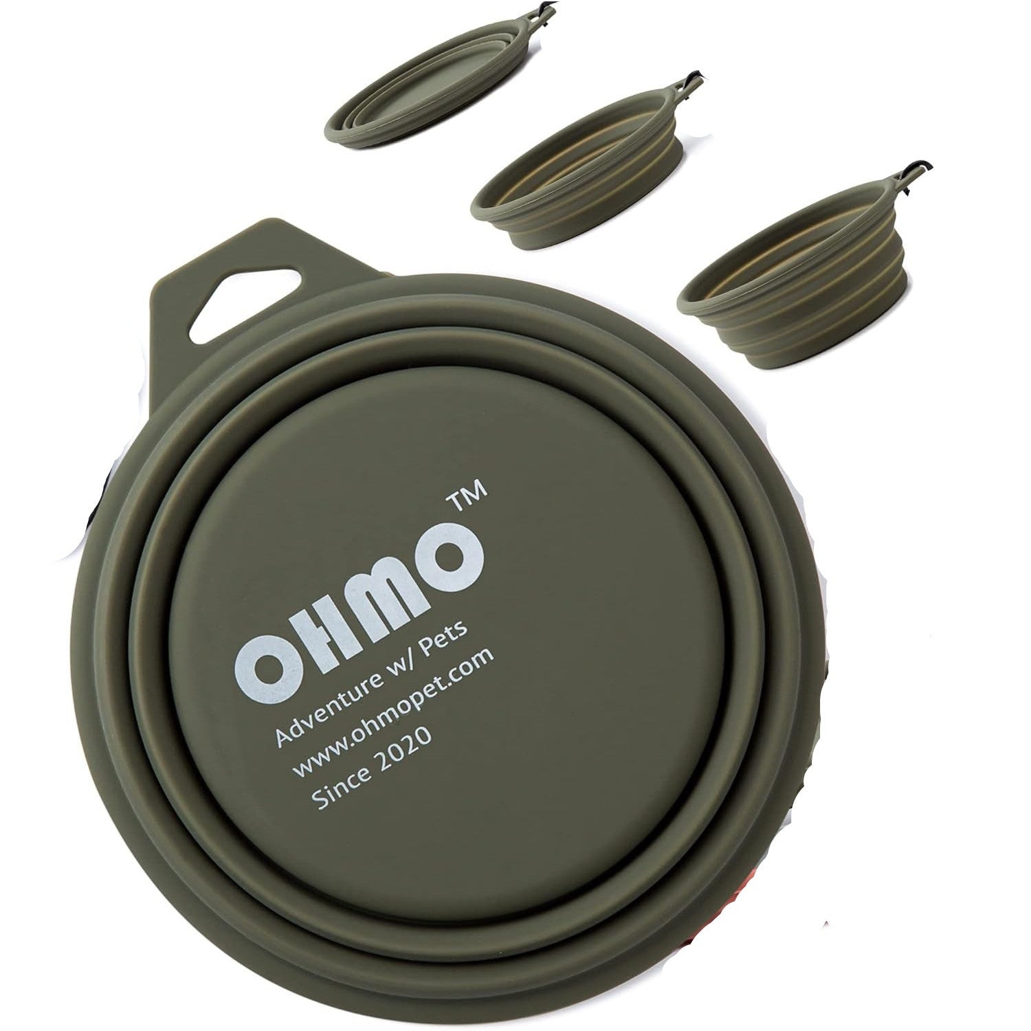 OHMO Large Foldable 800ml Silicone Travel Dog Bowl